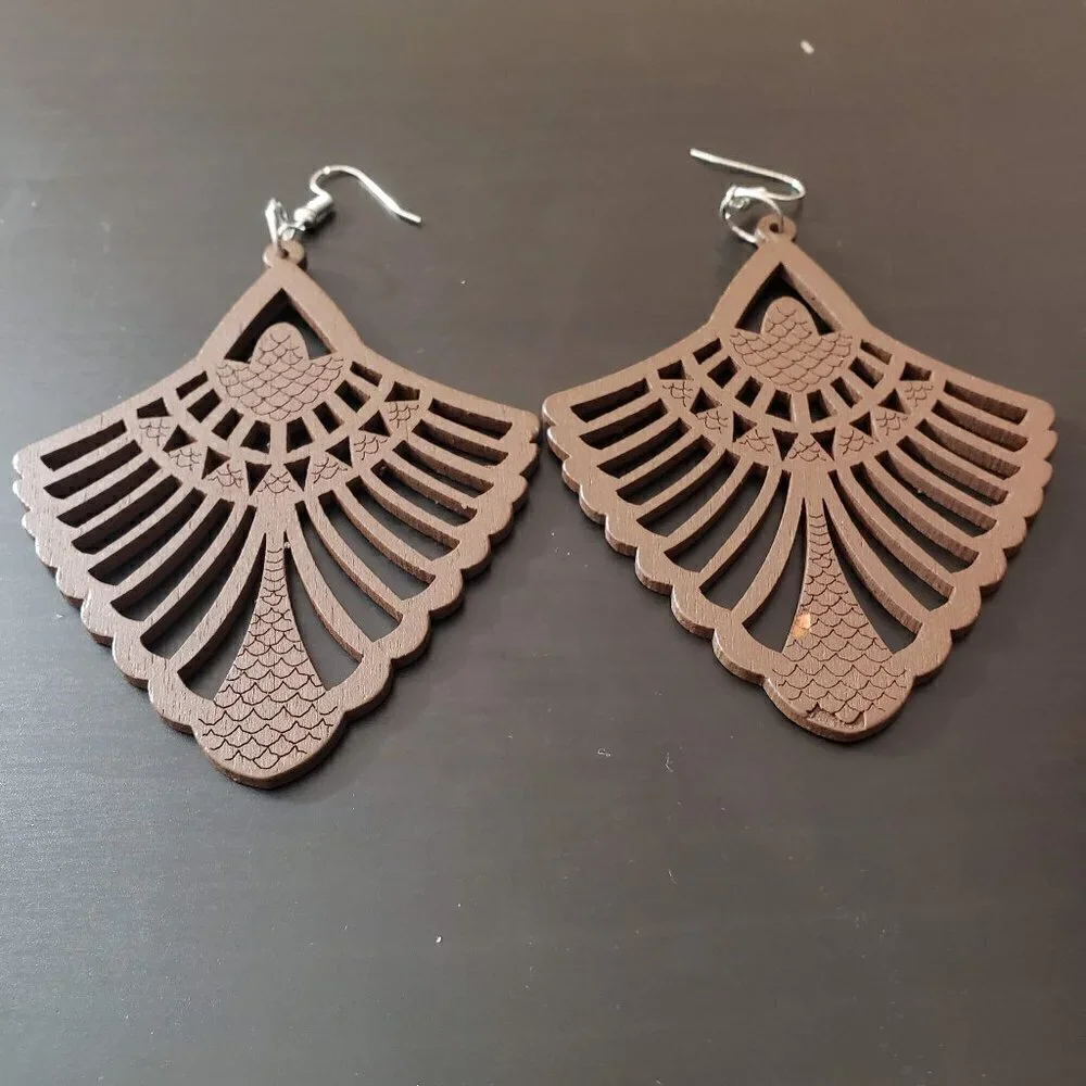 Bohemian Wooden Drop Lightweight Dangle Earrings